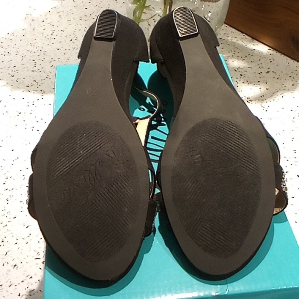 Bellini Laaris Black Wedge Sandals, ladies size 8.5W - Picture 6 of 9